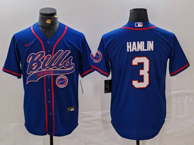 Men Buffalo Bills #3 Hamlin Blue Joint Name 2024 Nike Limited NFL Jersey style 1->buffalo bills->NFL Jersey